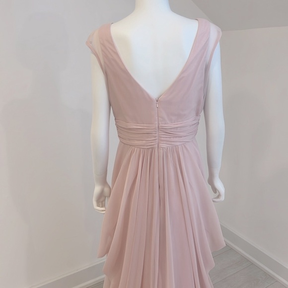 NWT SAMPLE LELEA ROSE LR200 size 12 Blush (Pink) Crinkle Chiffon. Pristine - Picture 5 of 7